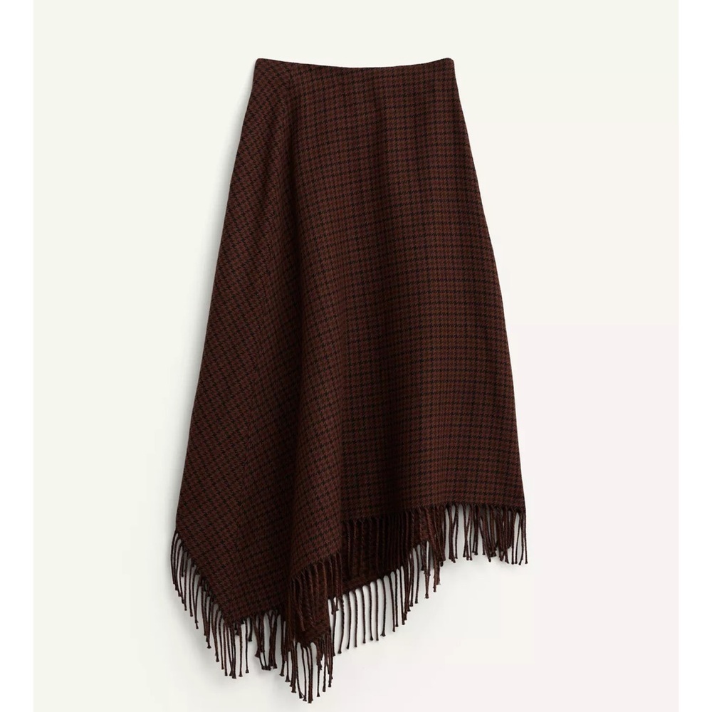 ❗️LAST CHANCE❗️ITEM WILL BE REMOVED SOON❗️ZARA ASYMMETRIC HEM FRINGED SKIRT - Picture 3 of 9